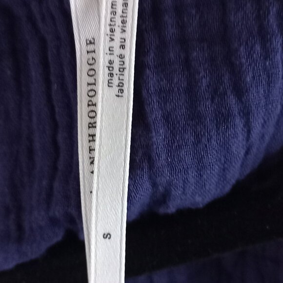 BY ANTHROPOLOGIE royal blue puff sleeve cotton mini dress - Picture 9 of 13